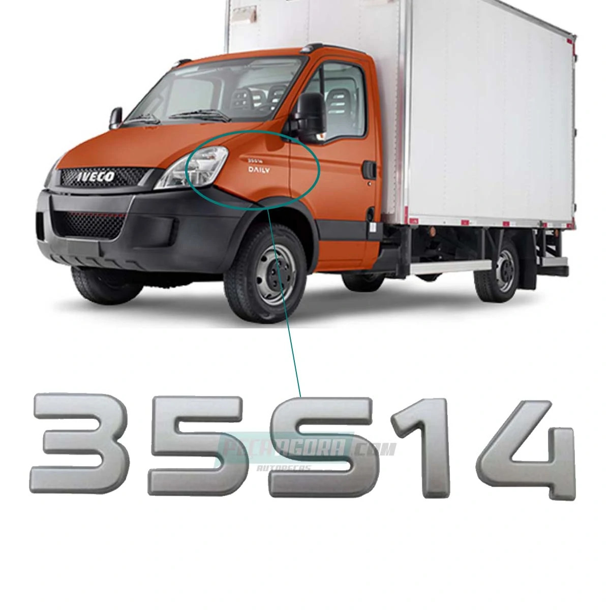 EMBLEMA 35S14 PARALAMA ESQ PARA IVECO DAILY 35S14 (93981437)