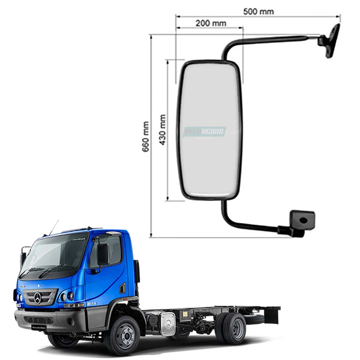 CONJUNTO ESPELHO ESQ SIMPLES ACCELO FORA DE LINHA MB ACCELO ESPELHO MODERNO BRAC