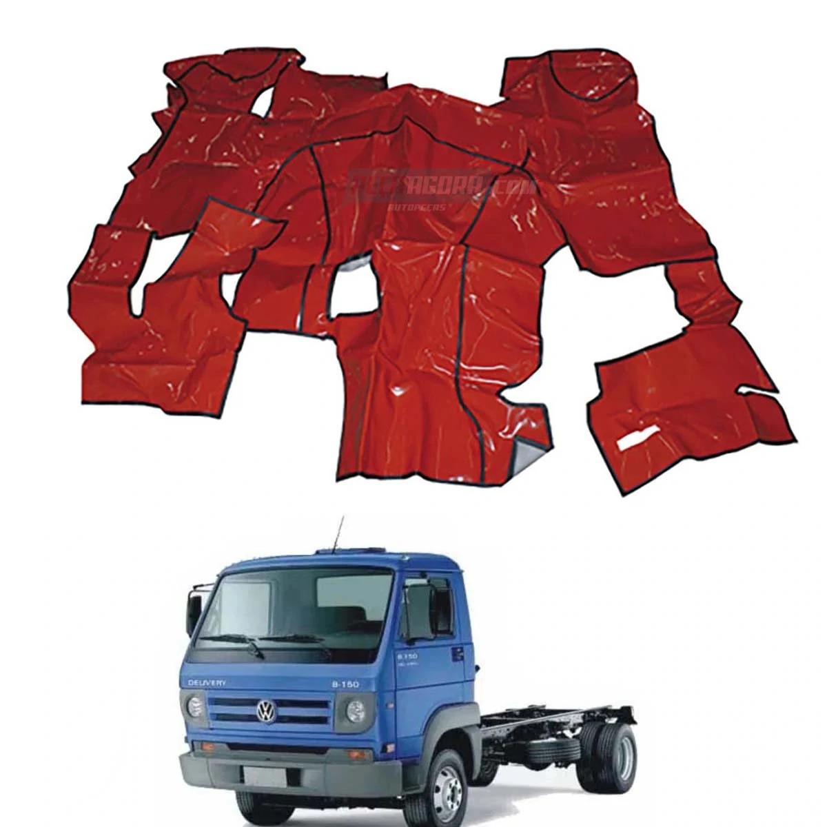 TAPETE VINIL VW DELIVERY 5140 5150 8150 2006 A 2011 COM CAPO VERMELHO (PUES348V)