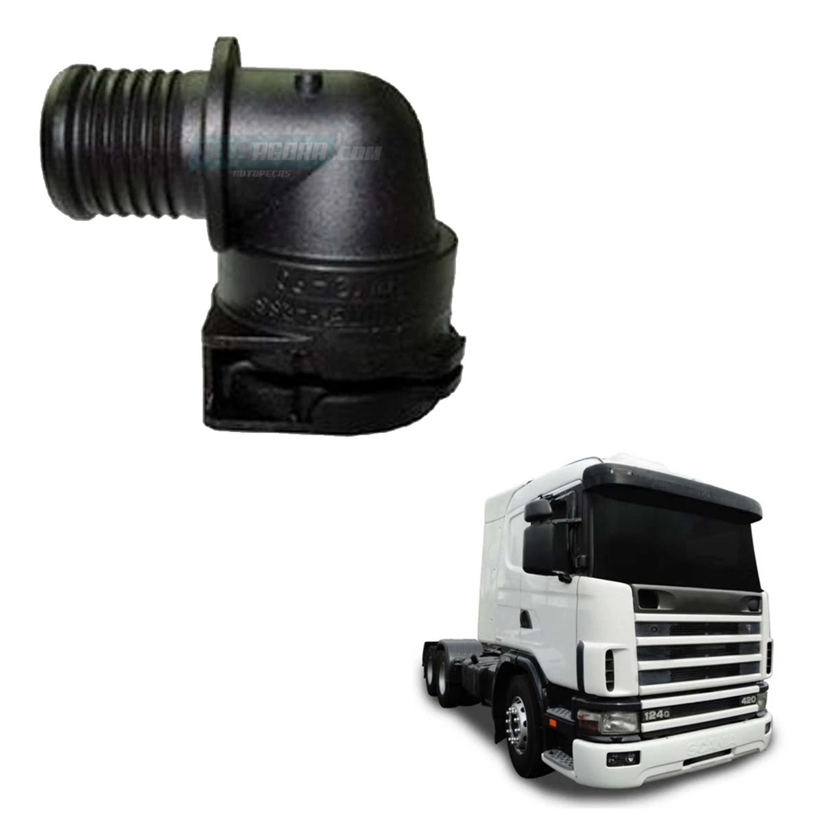 CAIXA 5 COTOVELO COMPRESSOR NW 12 90 GRAUS MENOR PARA SCANIA SERIE 4 (CX.1422981