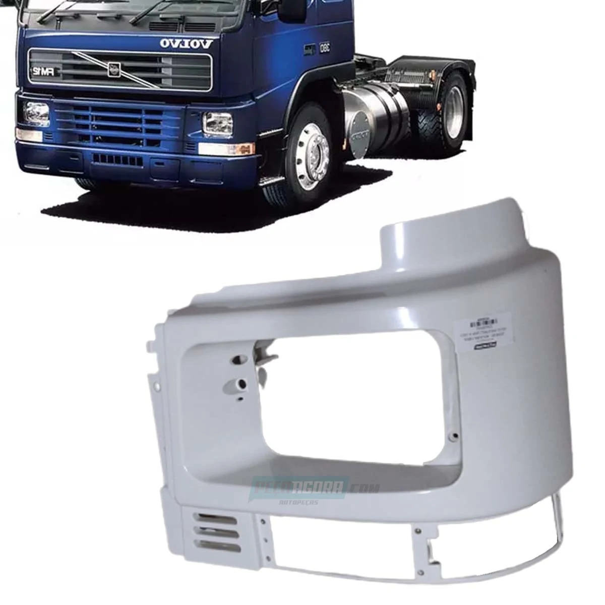MOLDURA FAROL ESQ VOLVO FM10 FM12 1994 A 2003 ESQUERDO      (20398387,)