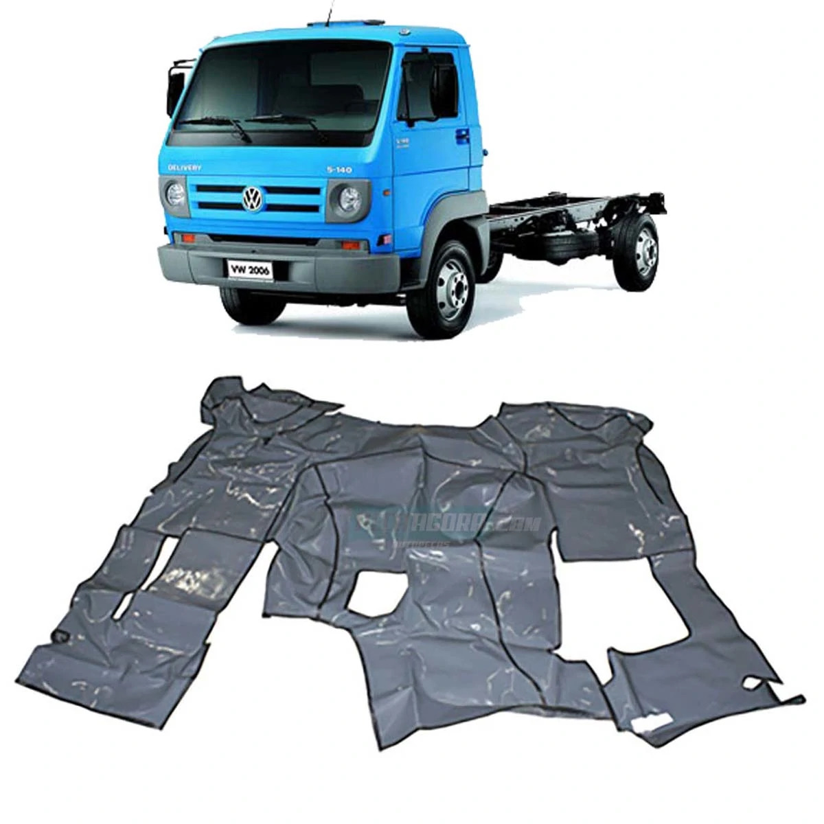 TAPETE VINIL CINZA VW 5140 8150 DELIVERY COM CAPO (PUES344C)