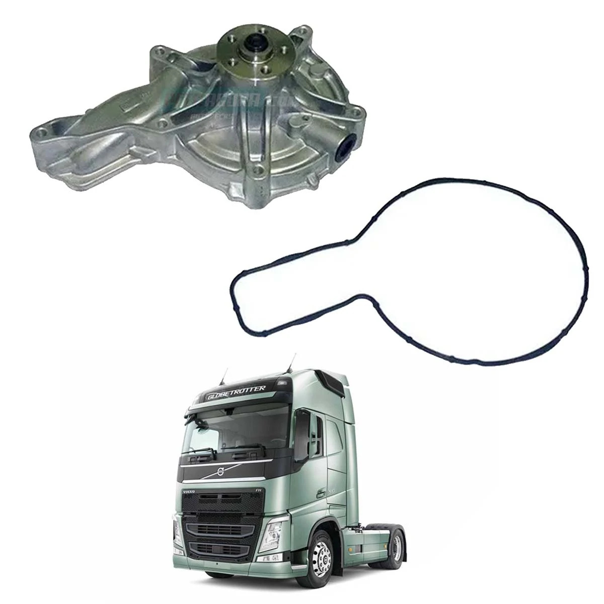 BOMBA AGUA VOLVO FH FM FMX C/ MOTOR D13A EURO 3 ONIBUS B9R B9S B11R (22902431)
