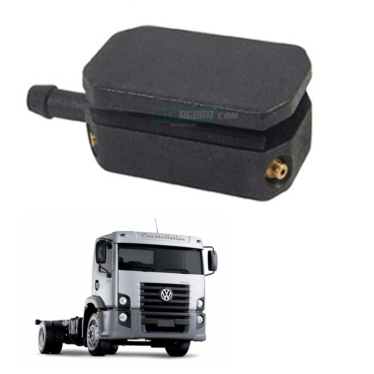 BRUCUTU ESGUICHO LIMPADOR PARABRISA VW CONSTELLATION VOLKSWAGEN (2R0955985,)