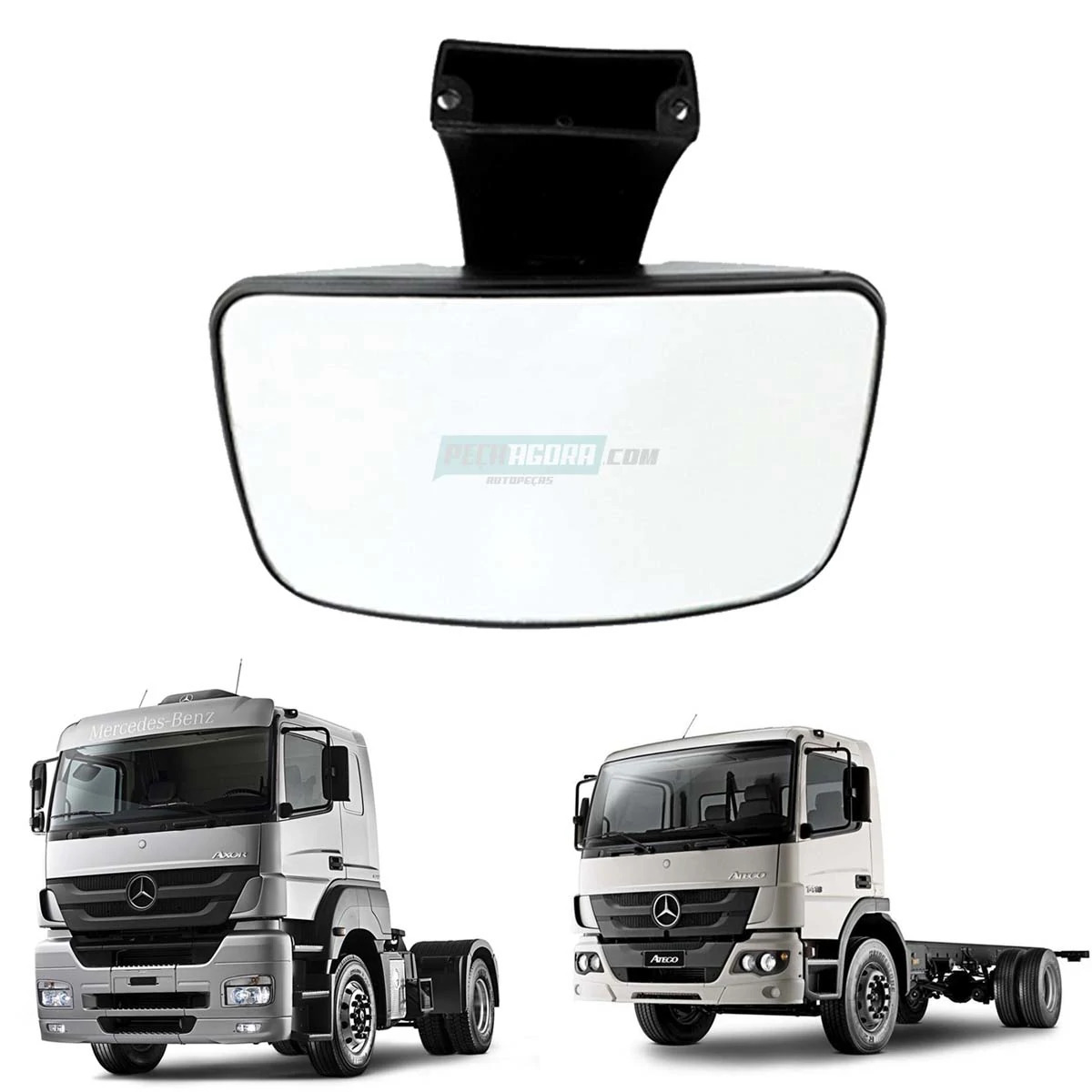 ESPELHO RETROVISOR AUXILIAR RAMPA MB AXOR ATEGO ACTROS 310X170X83 (9418101016.)