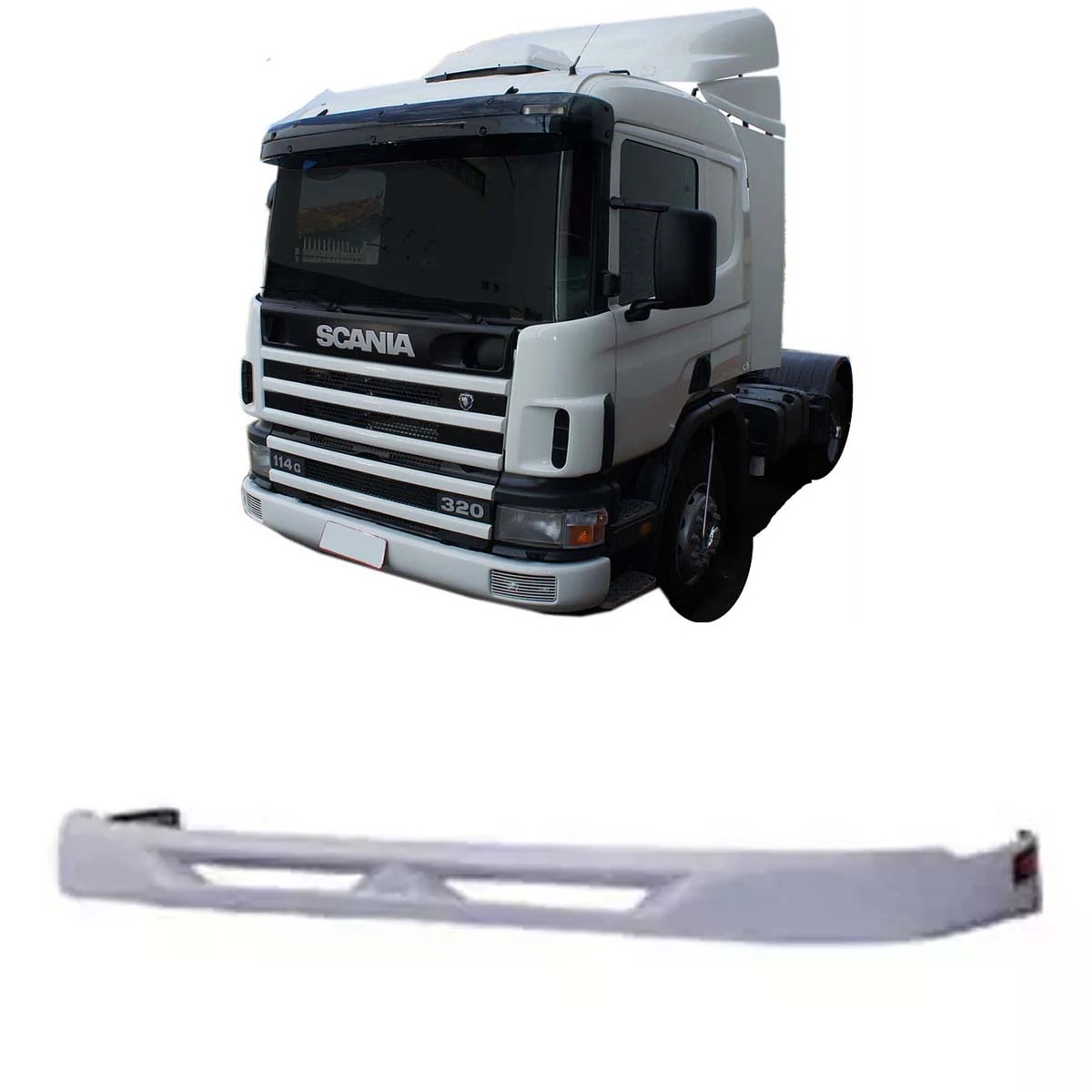 SPOILER PARA SCANIA 114 124 DUPLA ABERTO COM LANTERNA FIBRA (Q320)