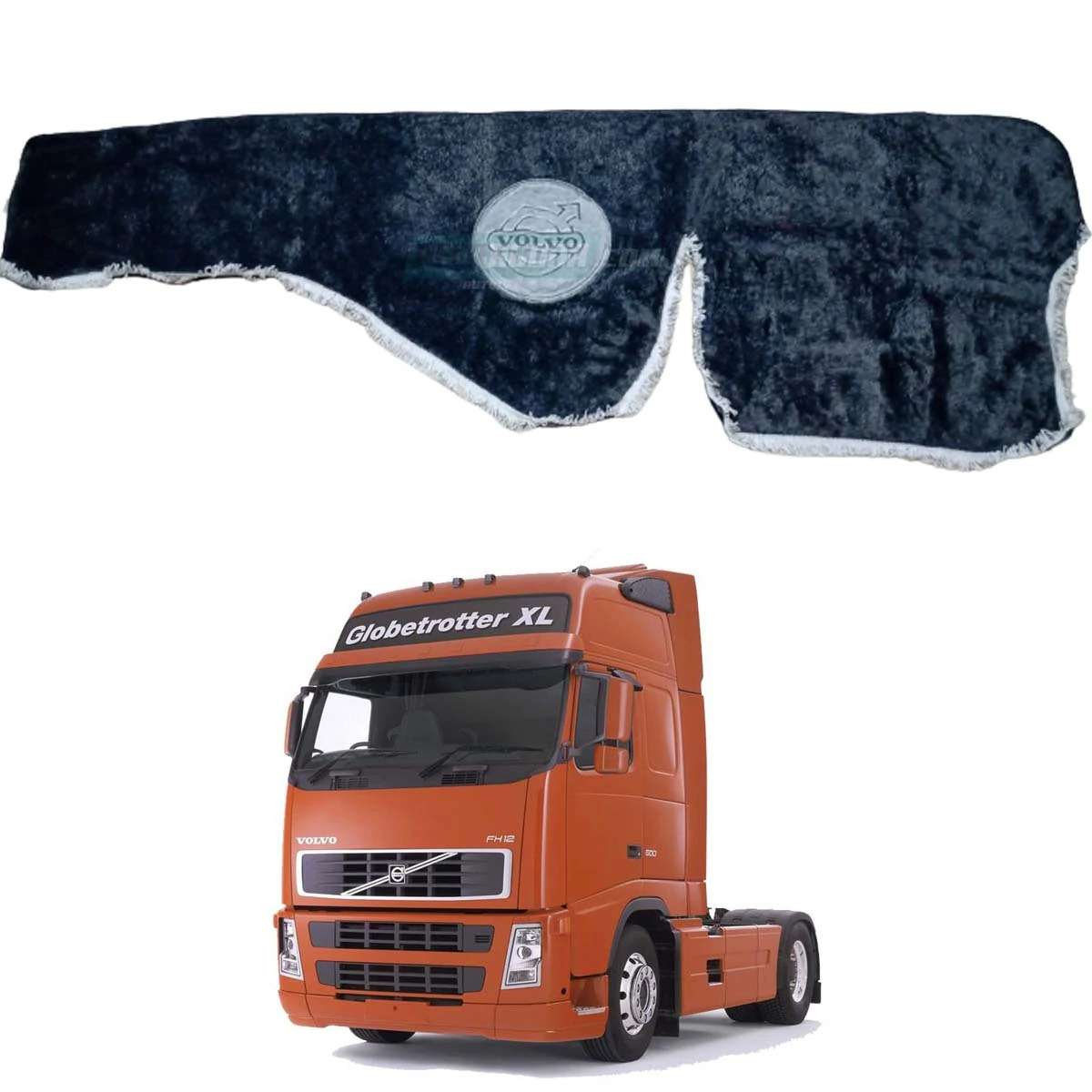 CAPA PELUCIA CHINIL PAINEL C/LOGO VOLVO NH FH GAUCHA C/FORRO CINZA (440080)