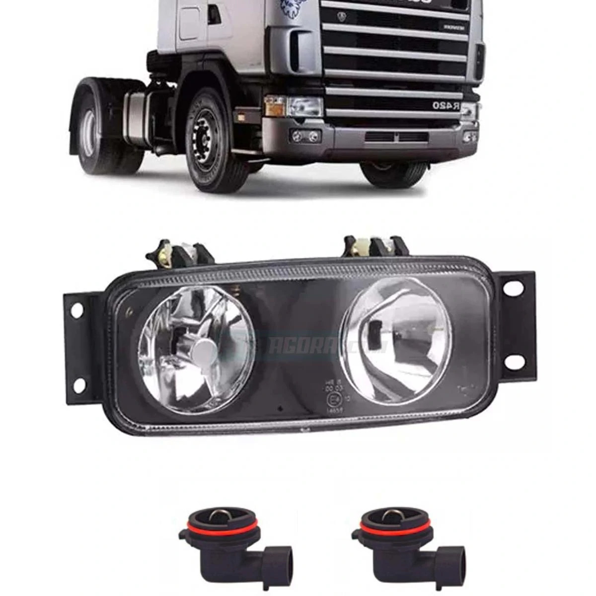FAROL AUXILIAR MILHA DIR PARA SCANIA SERIE 4 COM 2 SOQUETES (1422992-1529071-106