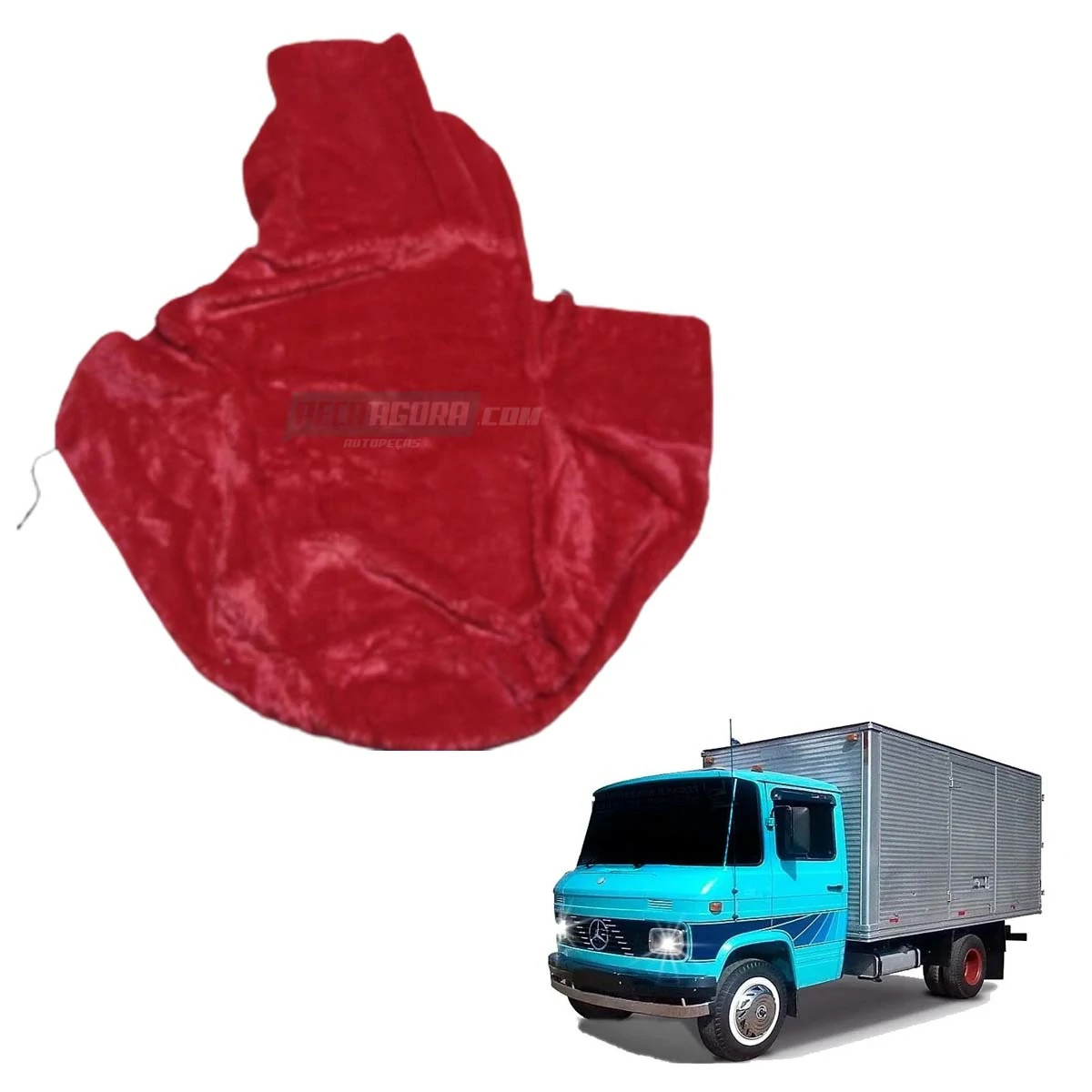 CAPA PELUCIA CHINIL BANCO S/ LOGO MB 608D 708 CARONA GAUCHA VERMELHA (448944)