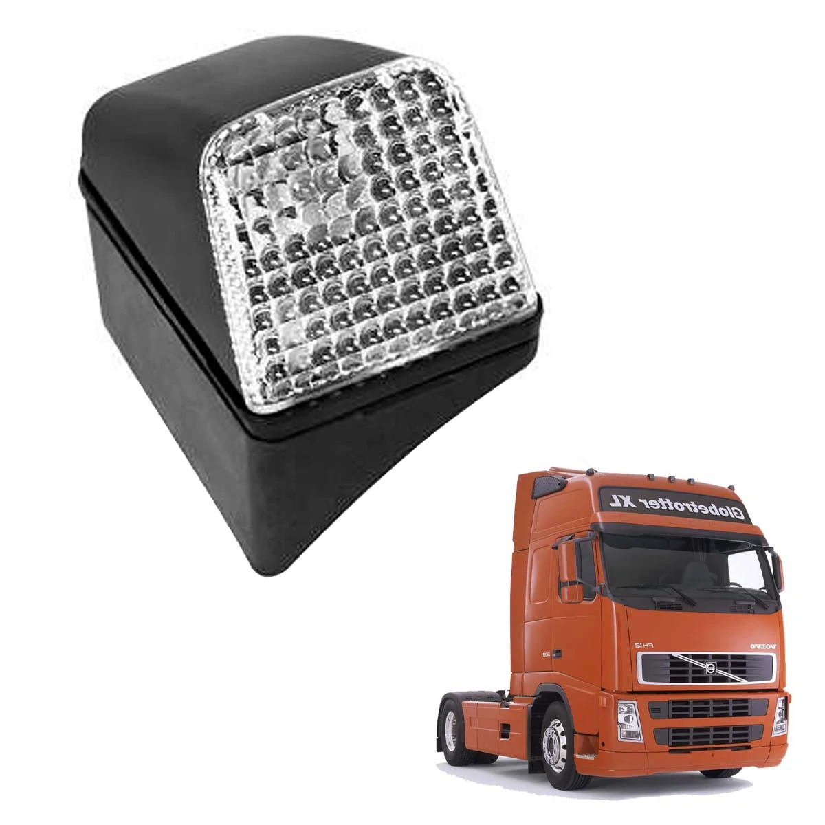 LANTERNA TETO EXTERNO DELIMITADORA DIR VOLVO FH BASE CURVA LED DIREITO PRADOLUX 