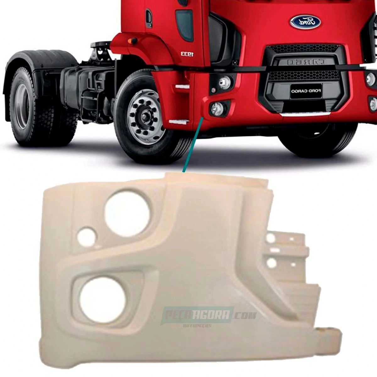 PONTEIRA PARACHOQUE FIBRA DIREITO FORD NOVO CARGO 1723 2429 1317 1517 1717 1319 