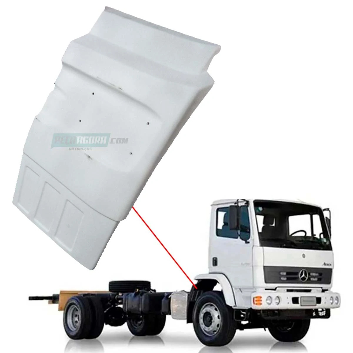 PARALAMA TRASEIRO CABINE DIR FIBRA MB 1215C 1318 1418 1518 1618 1718 1720 1723 1