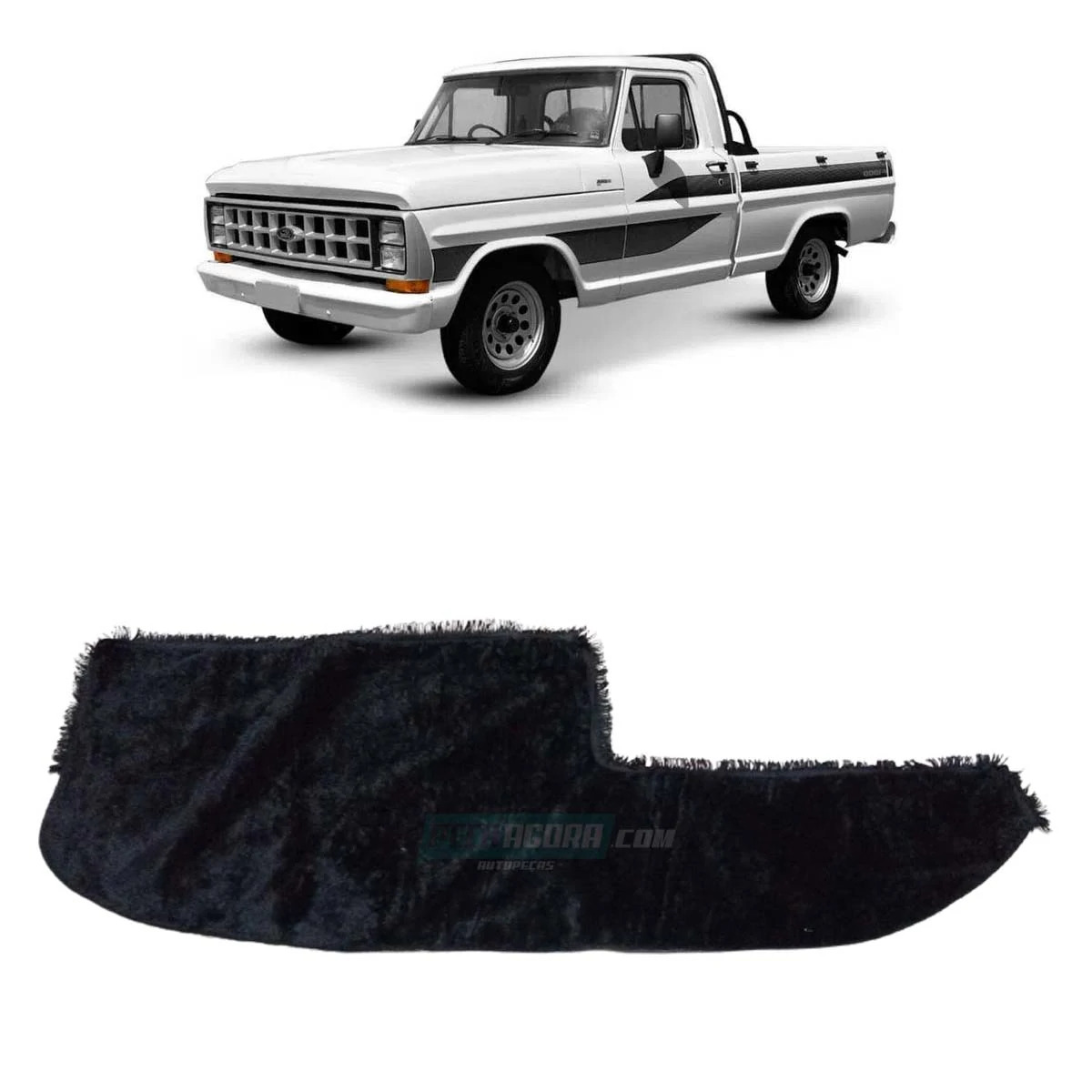 CAPA PELUCIA CHINIL PAINEL S/LOGO FORD F1000 GAUCHA COM FORRO PRETA (458487)