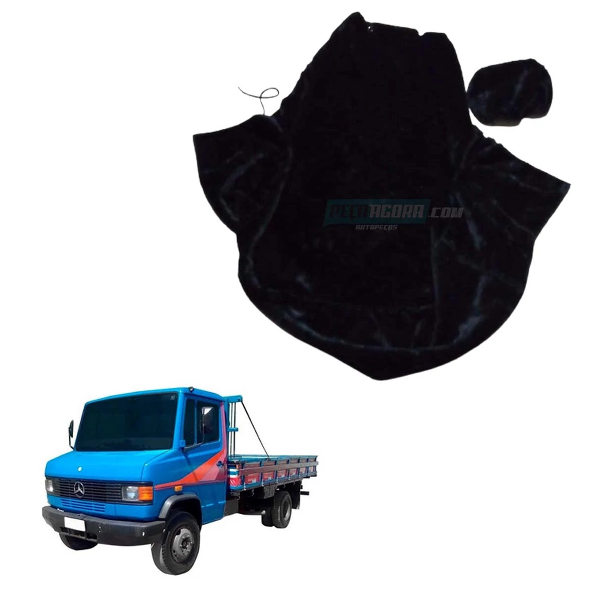 CAPA PELUCIA CHINIL BANCO S/ LOGO MB 709 912 1618 1620 SO MOTORISTA GAUCHA PRETO