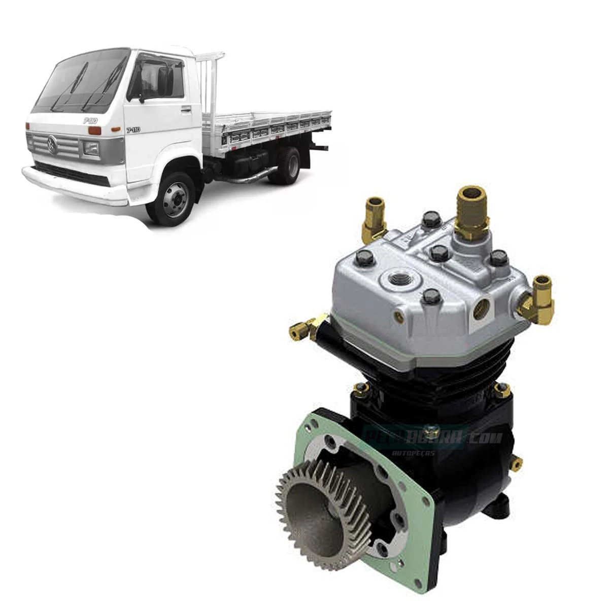 COMPRESSOR DE AR VW 690 790 790S 7110 ADAPTACAO VARGA C/ KIT INSTALACAO (RCCS005