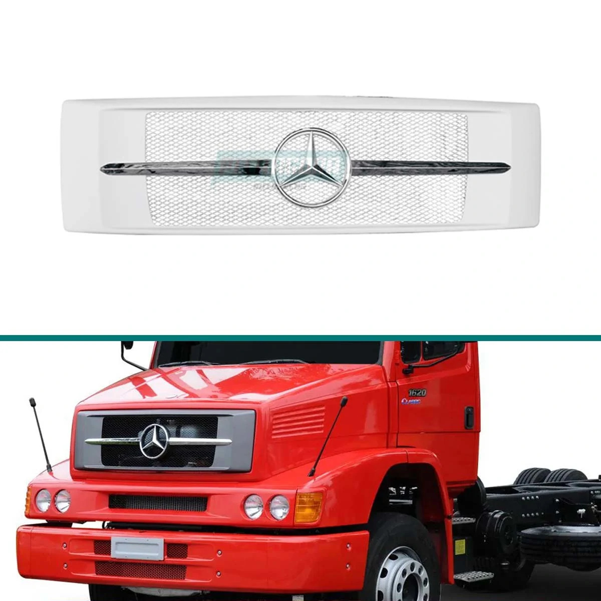 GRADE SUPERIOR MB 1620 1938 PLASTICO INJETADO COM FRISOS EMBLEMA (6948800185-M30