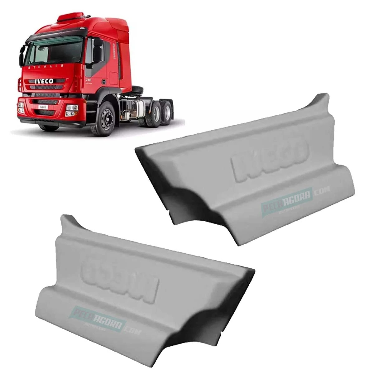 PAR TAMPA ESTRIBO IVECO STRALIS - PEGA CHINELO TAPA ESTRIBO (I40001-R10175)