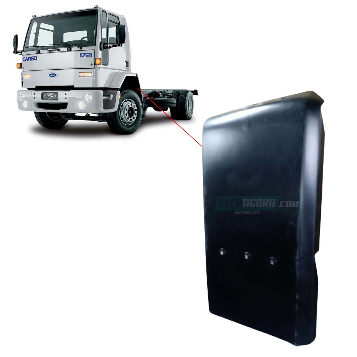 PARALAMA TRASEIRO CABINE ESQUERDO FORD CARGO MEDIOS PESADOS 2000... - PLASTICO (