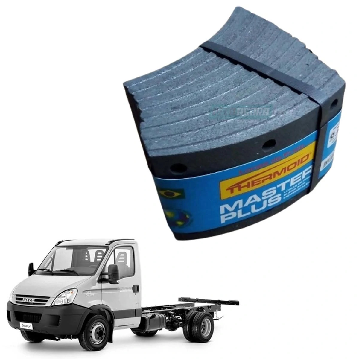 JOGO LONA FREIO TRASEIRA IVECO DAILY 70C16HD 70C17HD - USA REBITE 10X10 CABECA C