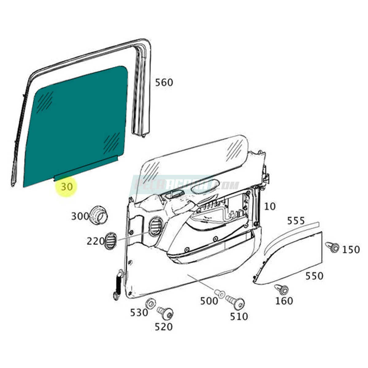 VIDRO DA PORTA MB MERCEDES BENZ (0007200118)