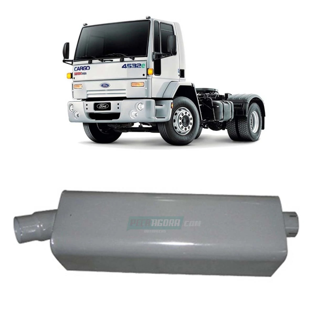 SILENCIOSO ESCAPAMENTO FORD CARGO 1832E 4432E 4532E 2006 A 2011 (6C455230AF.)