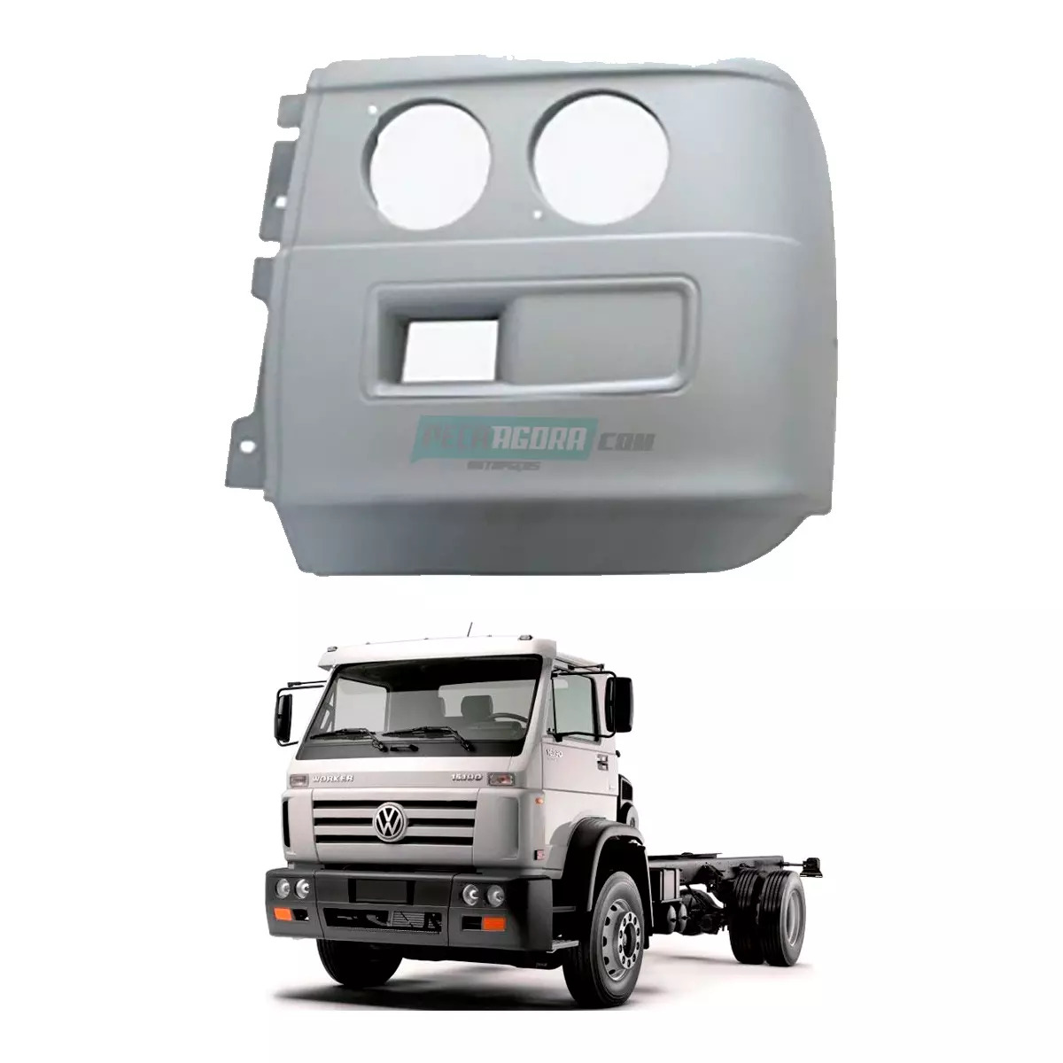 PONTEIRA PARACHOQUE PLASTICO COM SPOILER ESQUERDO VW 18310 WORKER 17300 13150 13