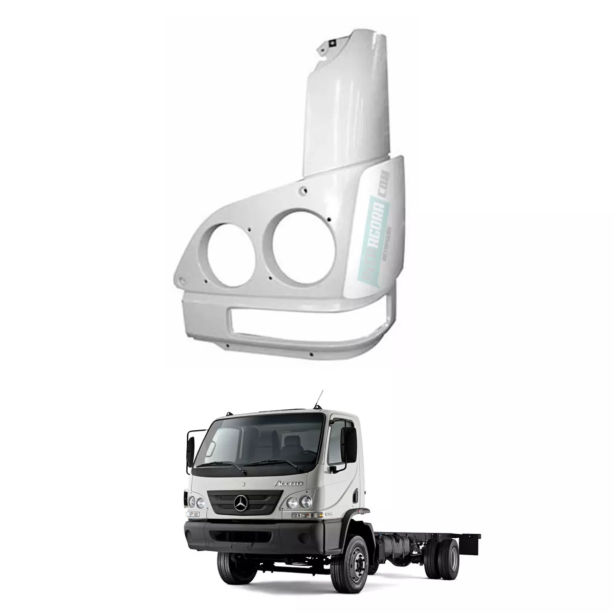 MOLDURA FAROL DEFLETOR LE KIT BOJO MERCEDES BENZ CAMINHAO ACCELO 715 815 915C 10