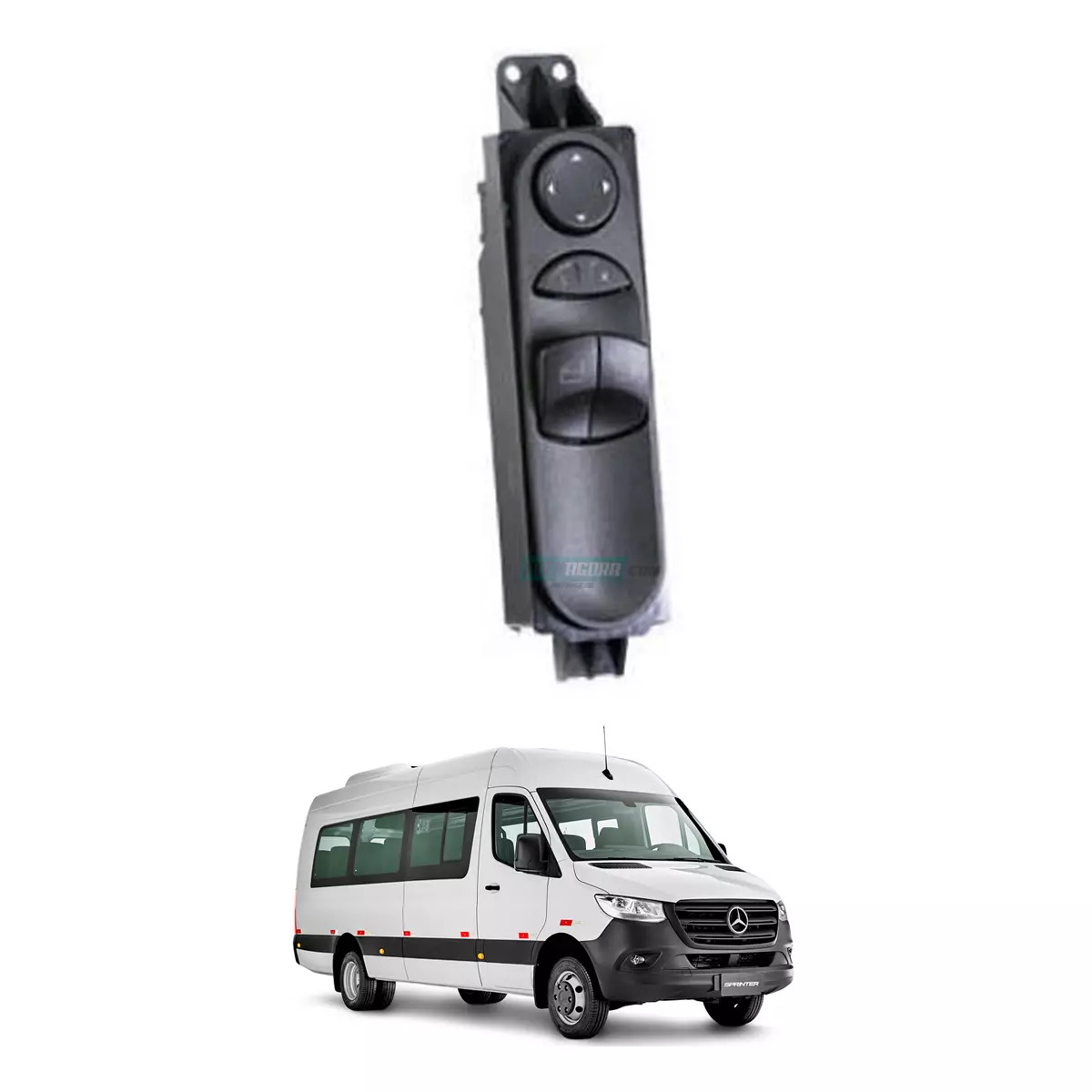 INTERRUPTOR ACIONAMENTO VIDRO MERCEDES BENZ SPRINTER APOS 2013 ESQUERDO 1 TOMADA