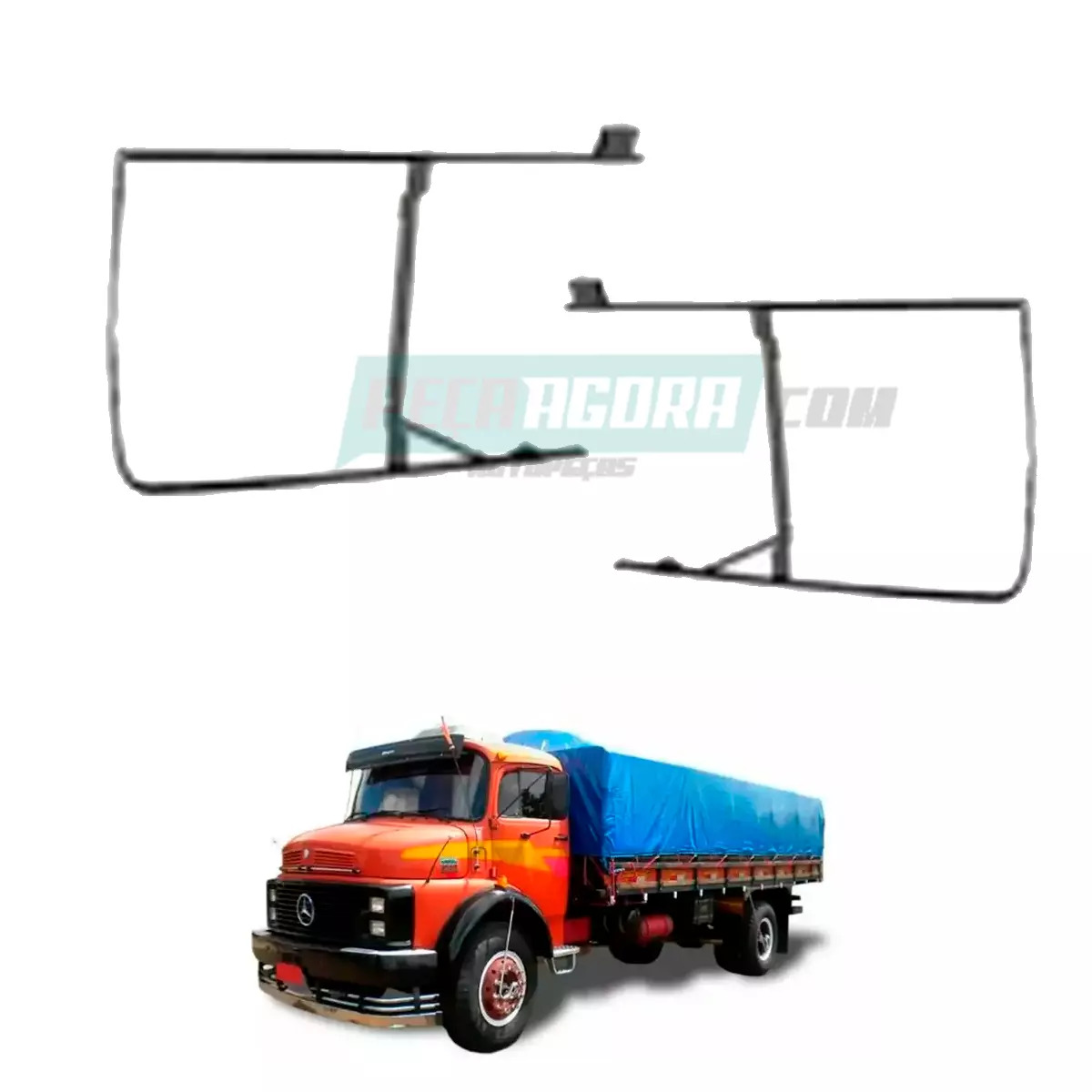 PAR QUADRO VIDRO PORTA MODERNO CAMINHAO MB 1313 MERCEDES BENZ (P.3317207130)