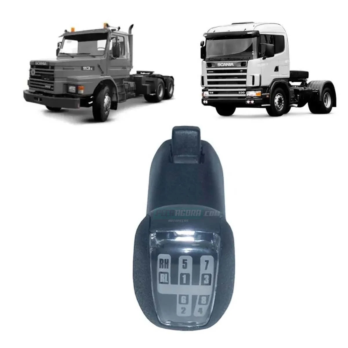 MANOPLA ALAVANCA CAMBIO 8 MARCHAS PARA SCANIA 113 124 114 P90  (1482997,)