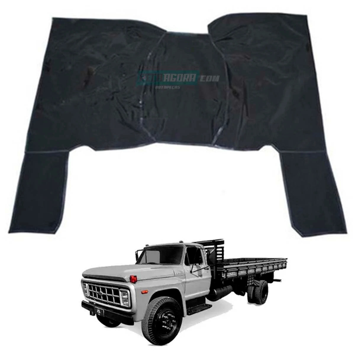 TAPETE VINIL PRETO FORD F600 F11000 F13000 F22000 AVARENTAO 72 A 92 (ML0278C-PUE