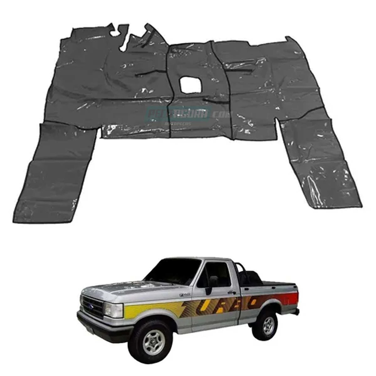 TAPETE VINIL CINZA FORD F1000 F4000 93 94 95 (PUES238C)