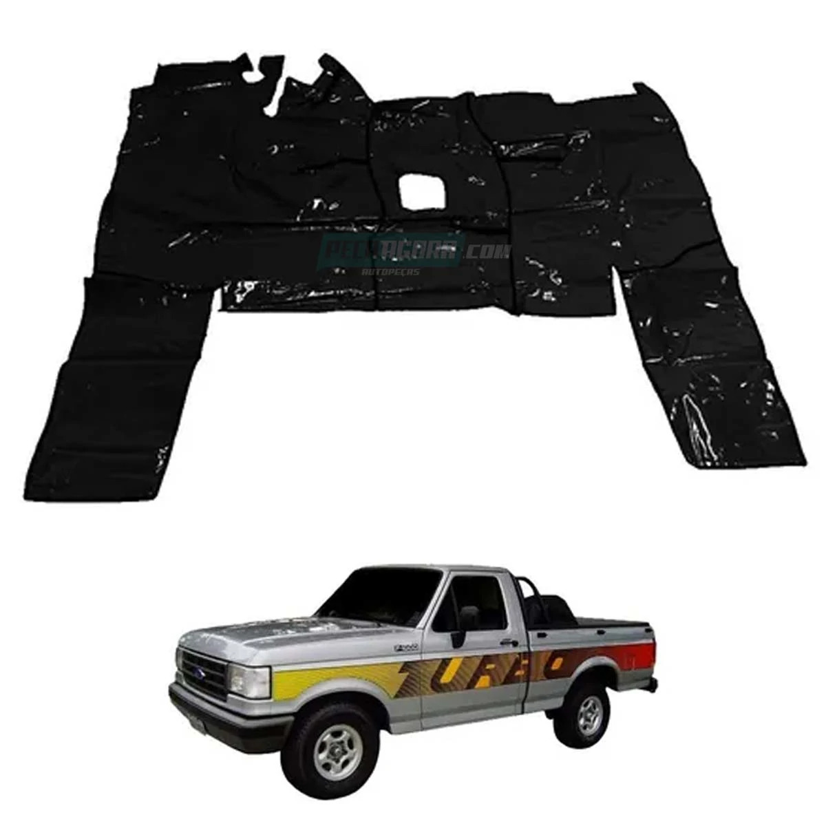 TAPETE VINIL PRETO FORD F1000 F4000 93 94 95 (PUES238P)