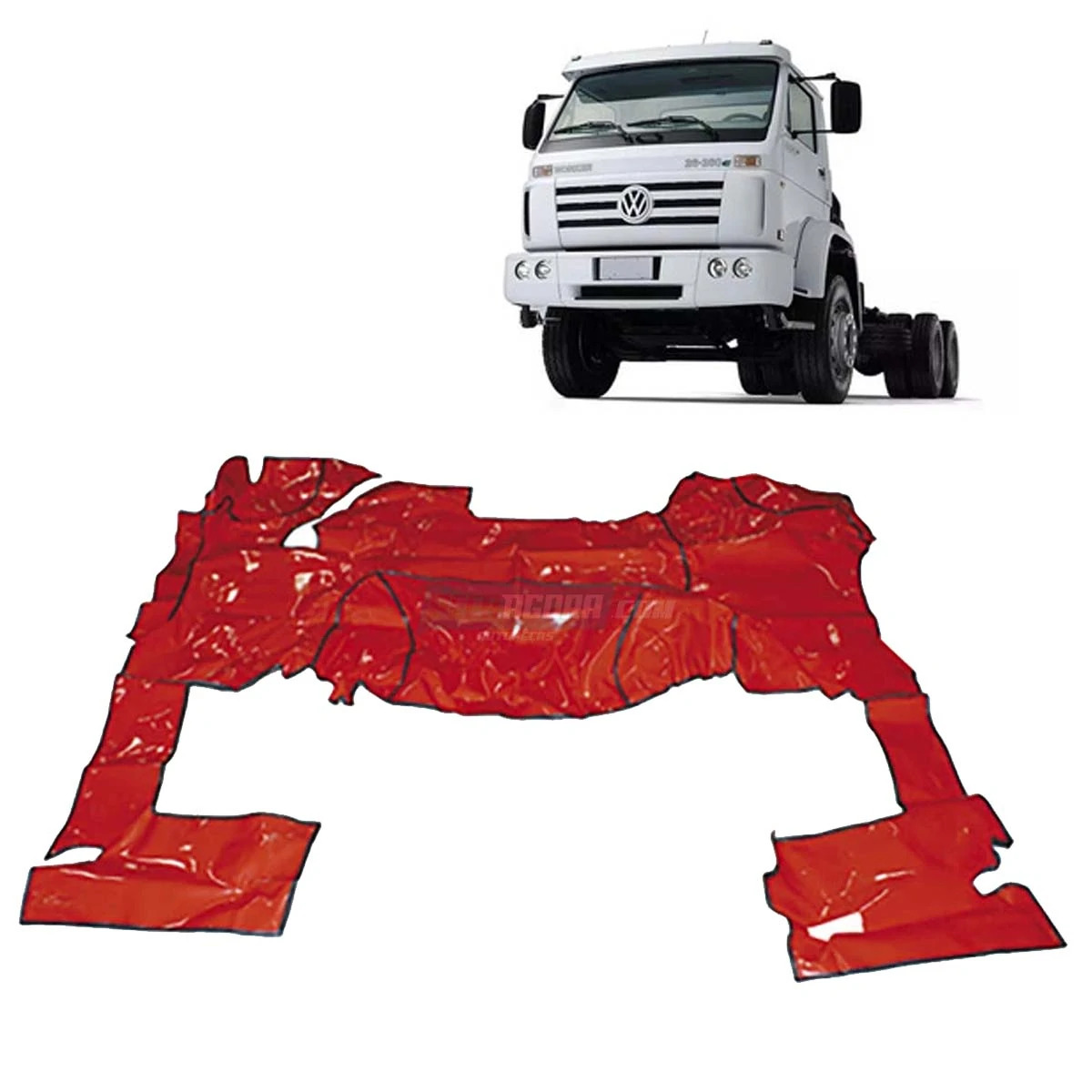 TAPETE VINIL VERMELHO COM CAPUS VW ELETRONICO 8150E 8150E 13170E 15170E 13180E 1