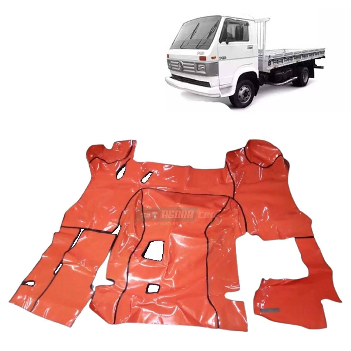 TAPETE VINIL VERMELHO COM CAPUZ VW 7100 7120 8120 8140 8150 9150 13150 13180 151