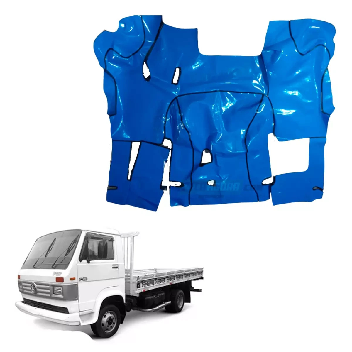 TAPETE VINIL AZUL COM CAPUZ VW 7100 7120 8120 8140 8150 9150 13150 13180 15180 (