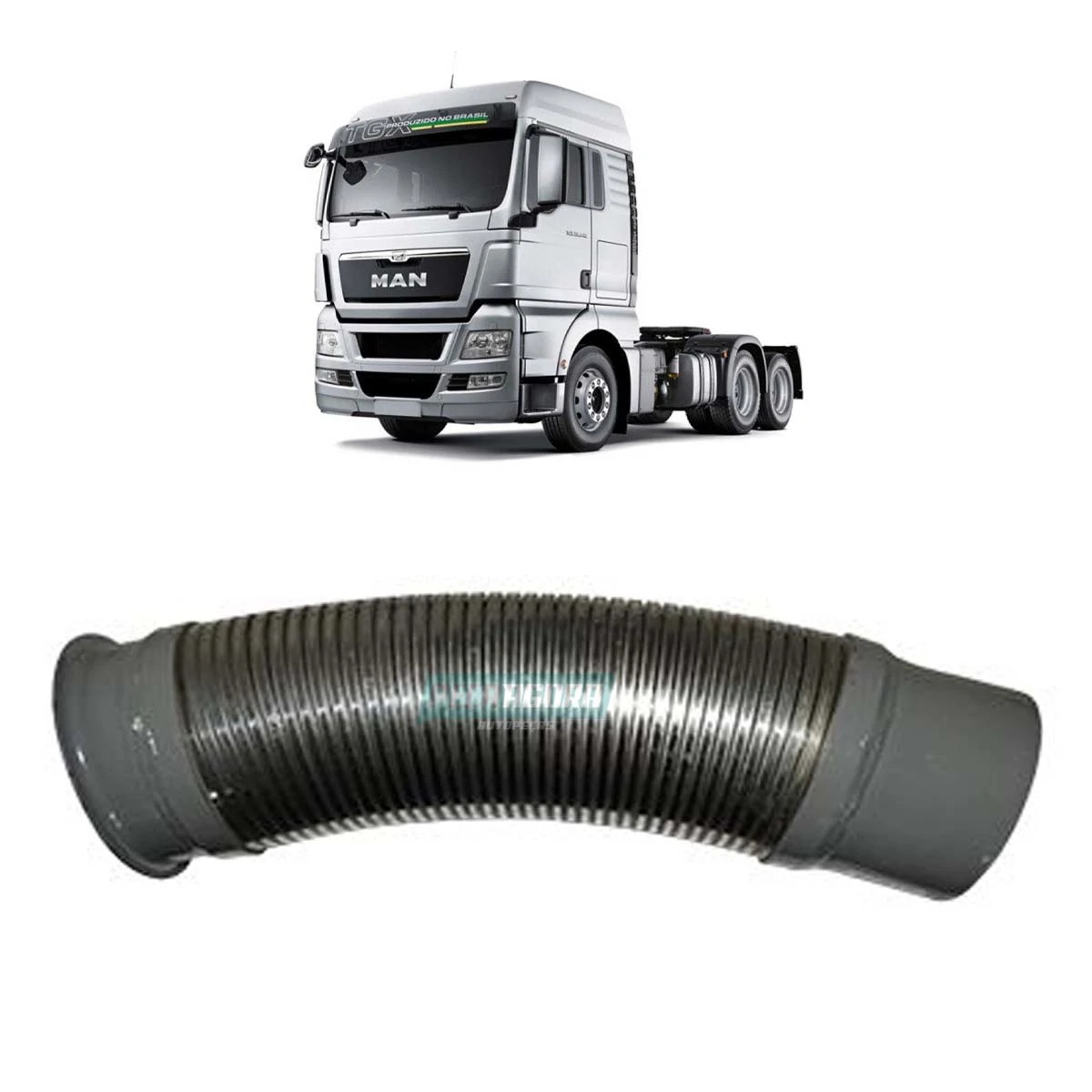 TUBO FLEXIVEL ESCAPAMENTO 4.1/2 375MM MAN TGX EURO V (2V5253101A-F6643)