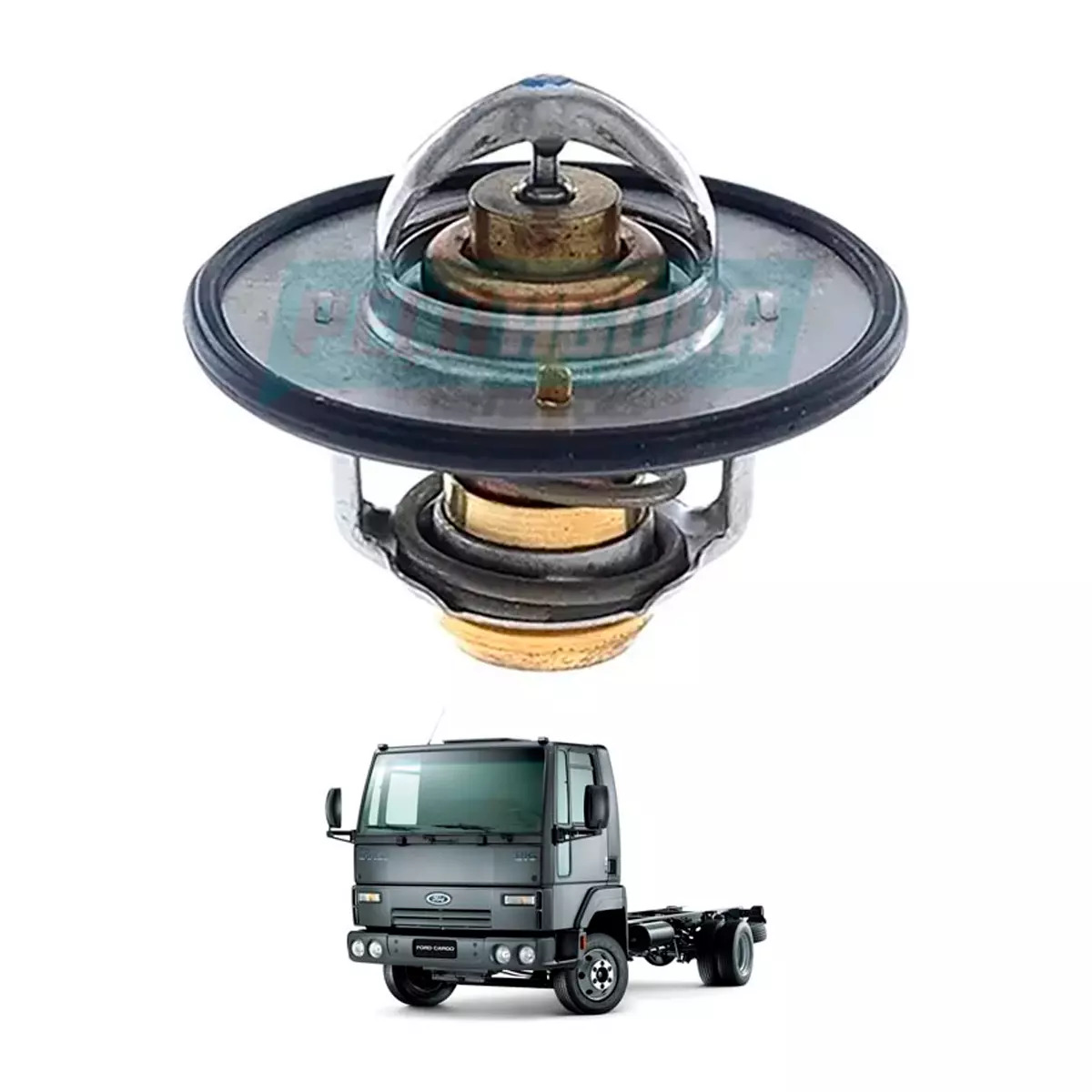 VALVULA TERMOSTATICA MOTOR 82 FORD NOVO CARGO 1317 1517 1717 2011 2012 1722 2422