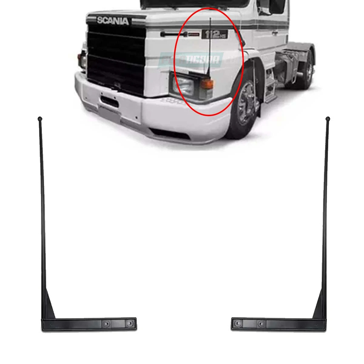 2 MASTRO BALIZA ORIENTACAO PLASTICA PARA SCANIA 112 113 142  (P.308564-BS21)
