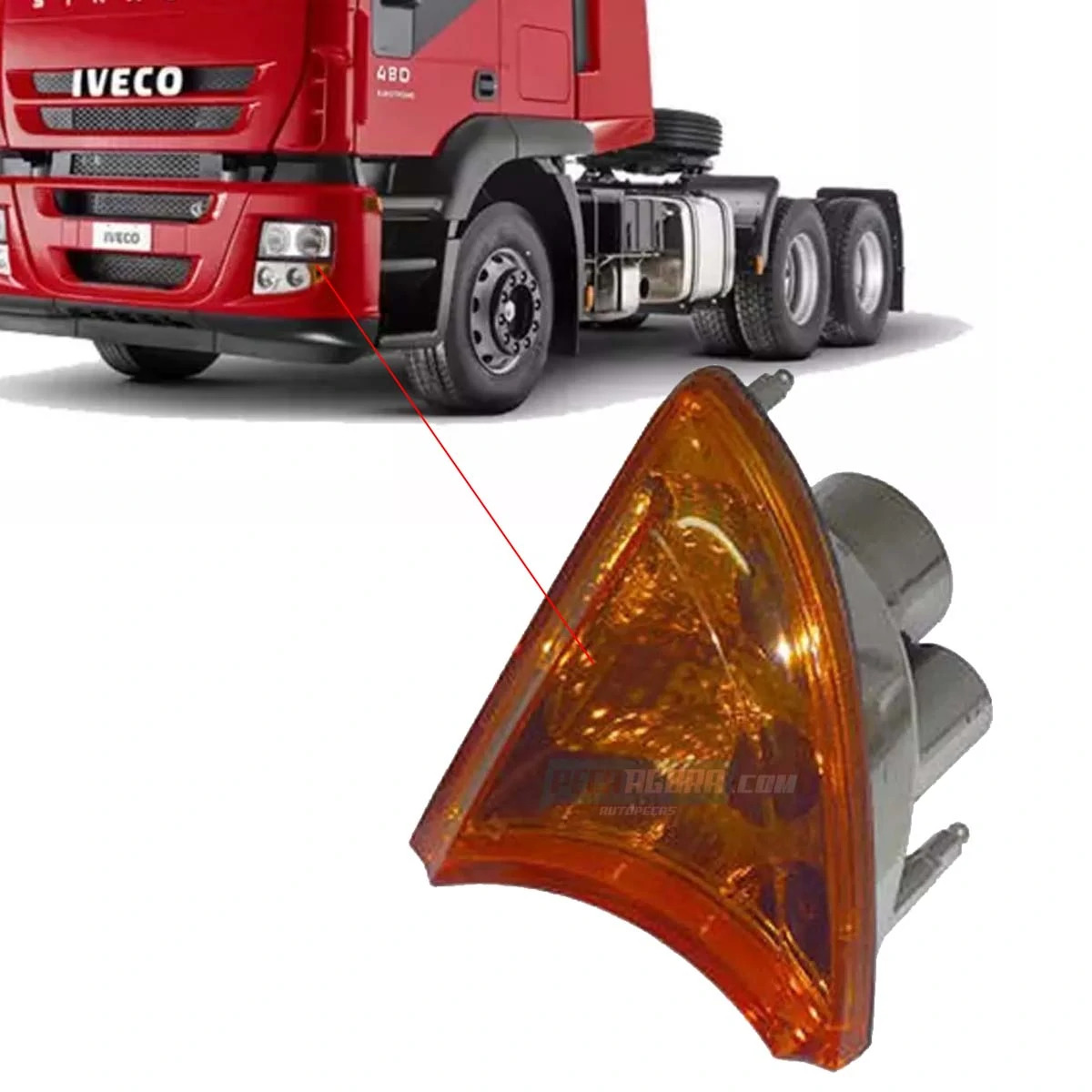 LANTERNA SETA DIANTEIRA DO PISCA PARA IVECO NOVO STRALIS 2008 TECTOR CURSOR ESQU