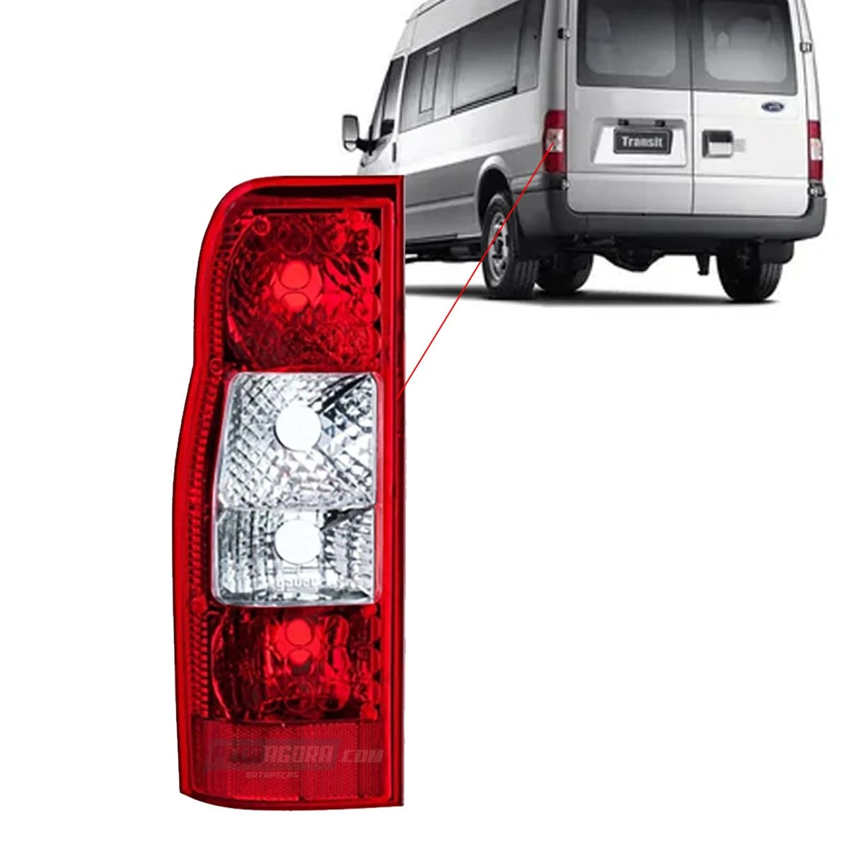 LANTERNA TRASEIRA ESQ FORD TRANSIT VAN FURGAO ANO 2008 A 2013 (6C1113451AA-LE140