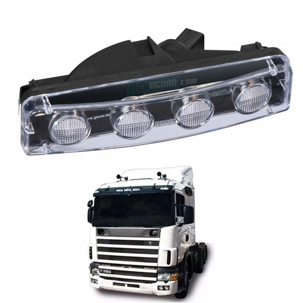 LANTERNA QUEBRA SOL PARA SCANIA SERIE 4 COM LEDS COM SOQUETE (1798980,)