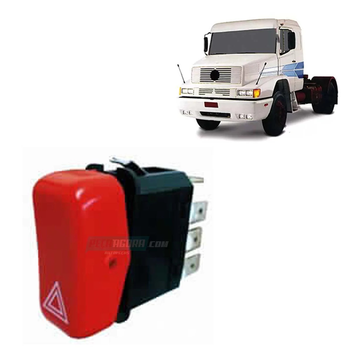 INTERRUPTOR PISCA ALERTA 24V MB L1935 VOLARE ONIBUS MARCOPOLO (A3865457024/A6885