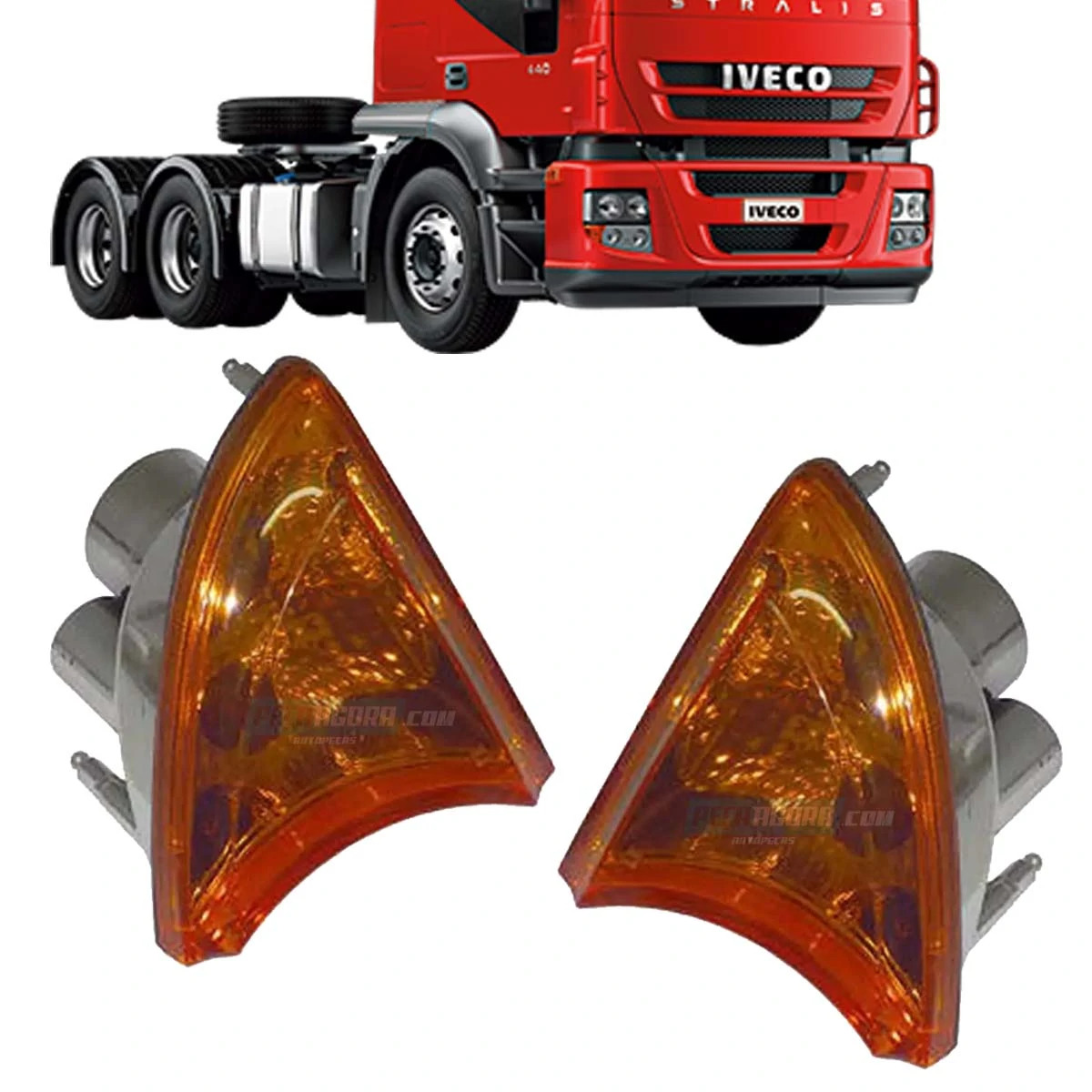 PAR LANTERNA SETA DIREITA ESQUERDA IVECO NOVO STRALIS 2008.. TECTOR (K.504187906