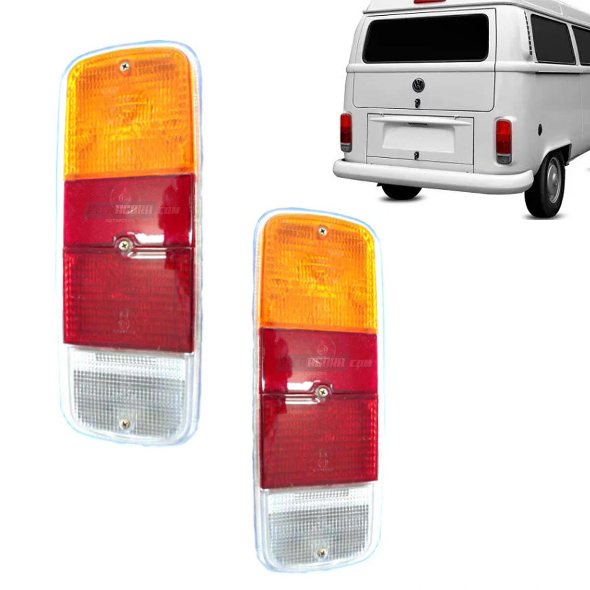 PAR LANTERNA TRASEIRA ESQ DIR VW KOMBI 76 A 14 TRICOLOR (P.LKOMBITRIC76A14-2705)