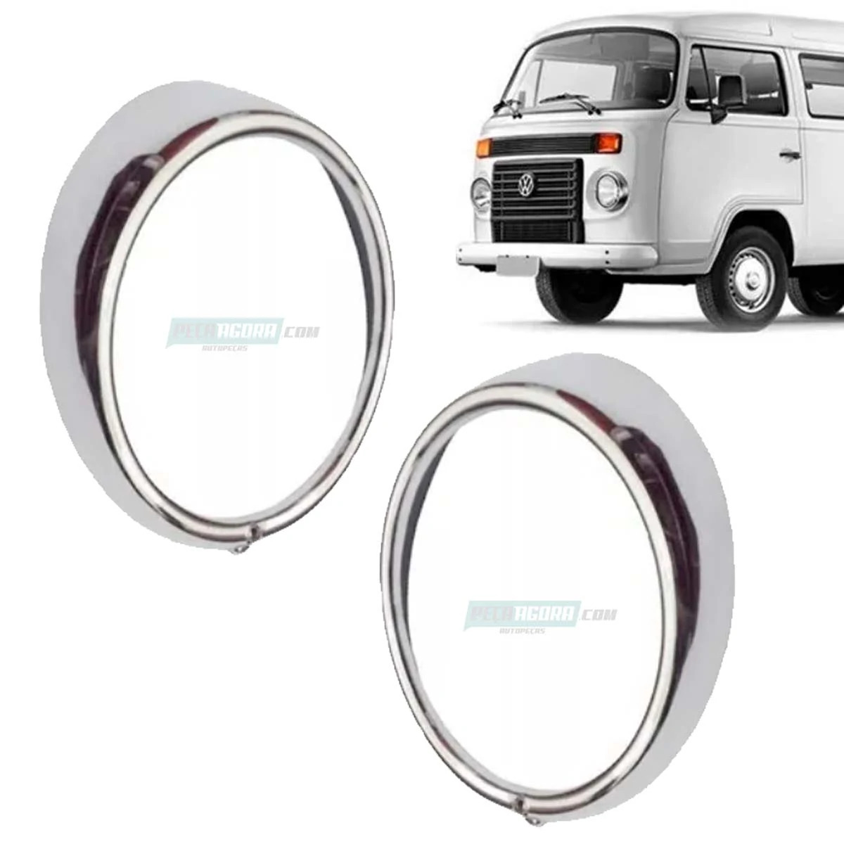 PAR ARO FAROL FUSCA KOMBI 76 EM DIANTE CROMADO (P.F4050)