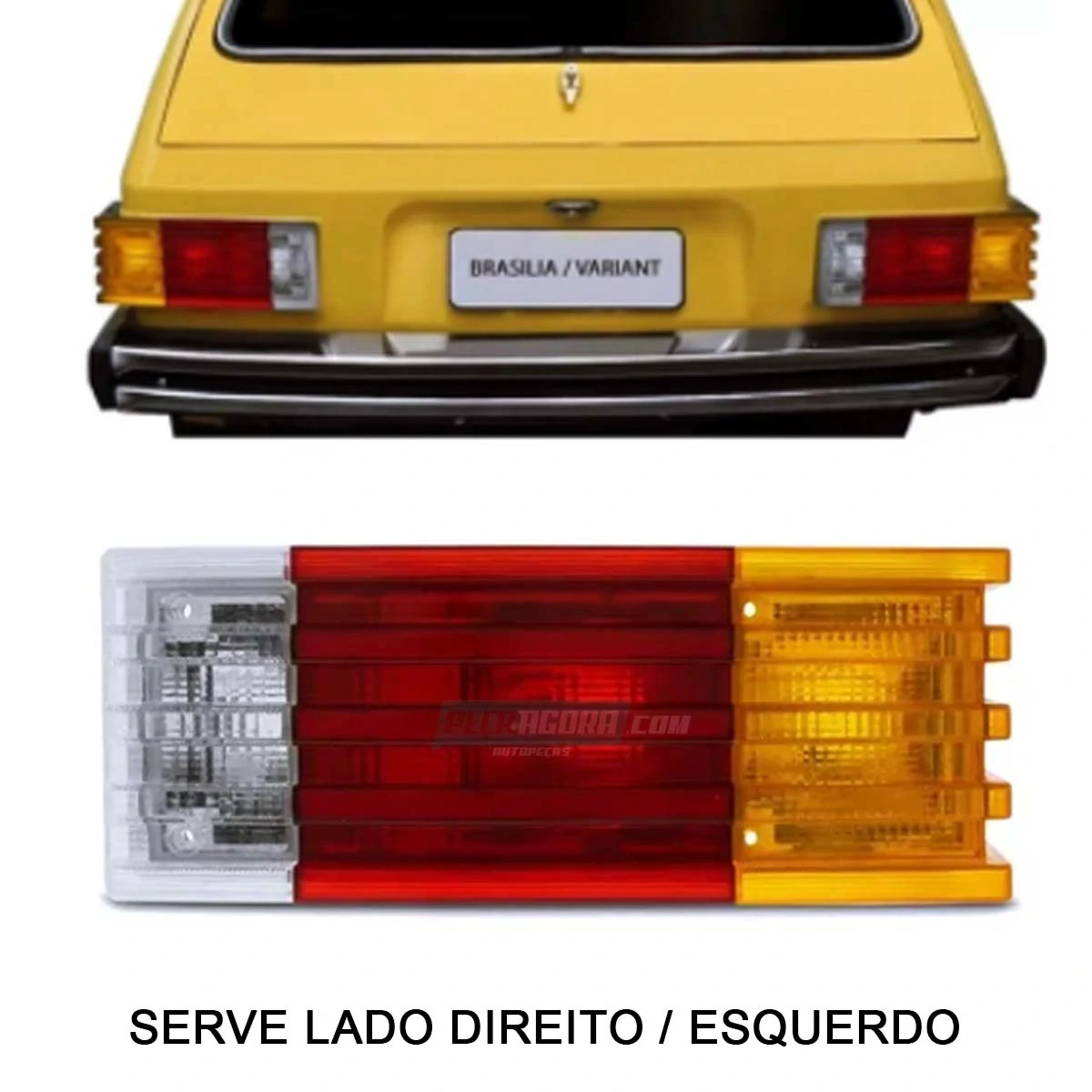 LANTERNA TRASEIRA BRASILIA 78 EM DIANTE VARIANT II TRICOLOR (LTRBRAS78TRIC-2502)