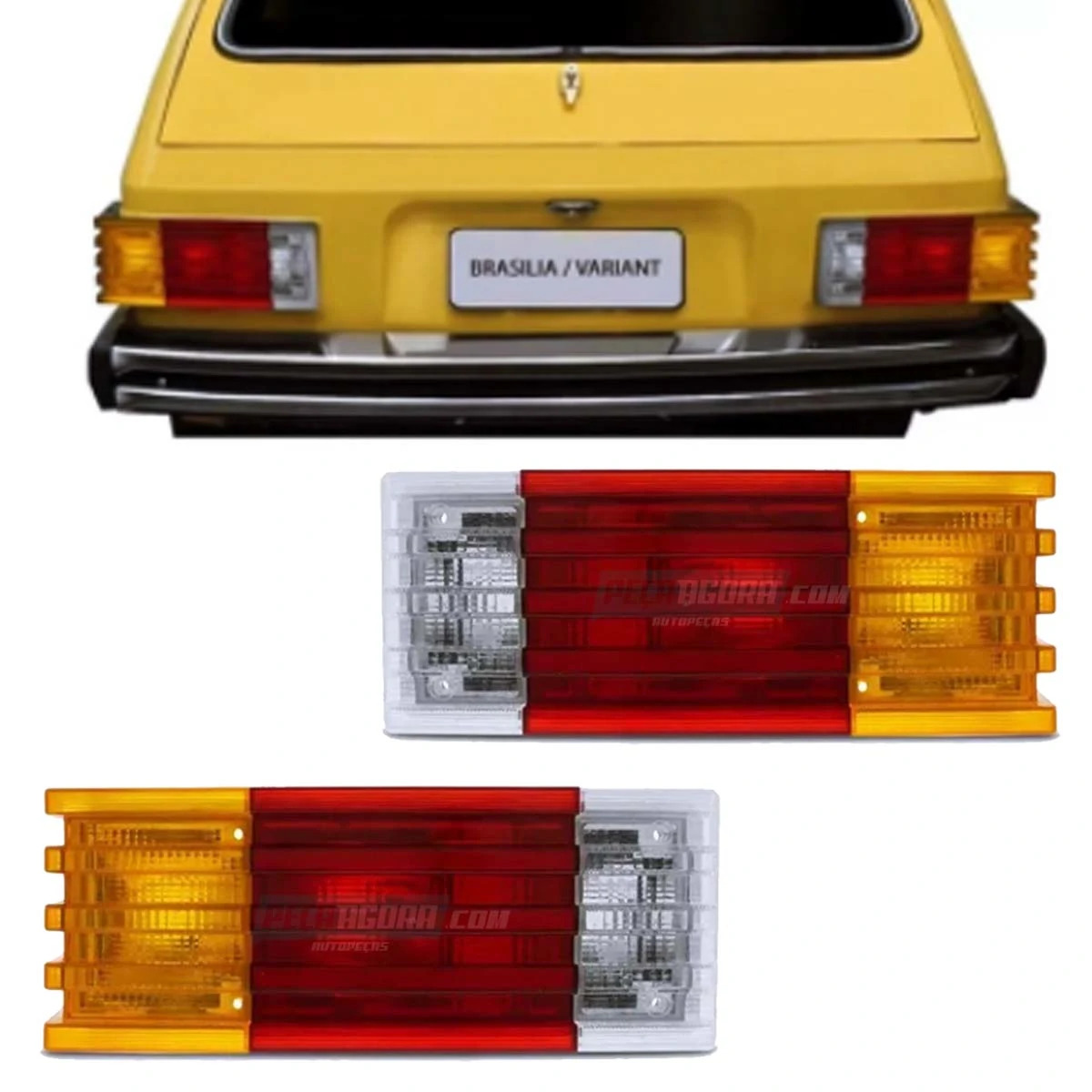 PAR LANTERNA TRASEIRA BRASILIA 78 EM DIANTE VARIANT II TRICOLOR (P.LTRBRAS78TRIC