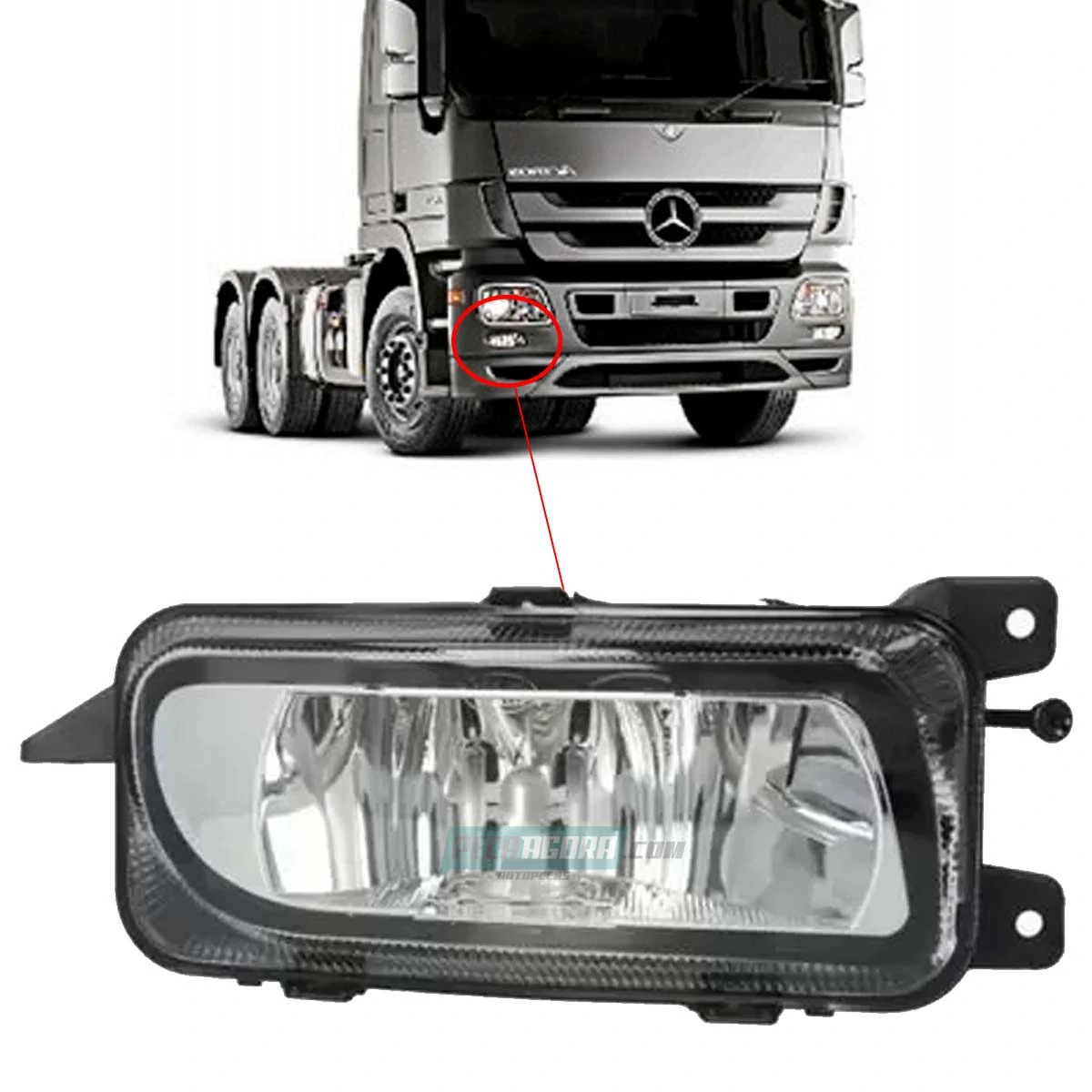 FAROL AUXILIAR NEBLINA DIR MB ACTROS DIREITO MERCEDES BENZ (9438200156,)