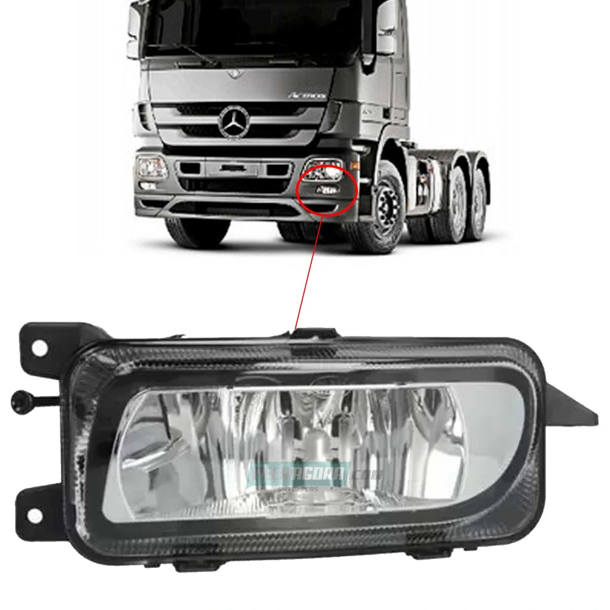 FAROL AUXILIAR NEBLINA ESQ MB ACTROS ESQUERDO   (9438200056.)